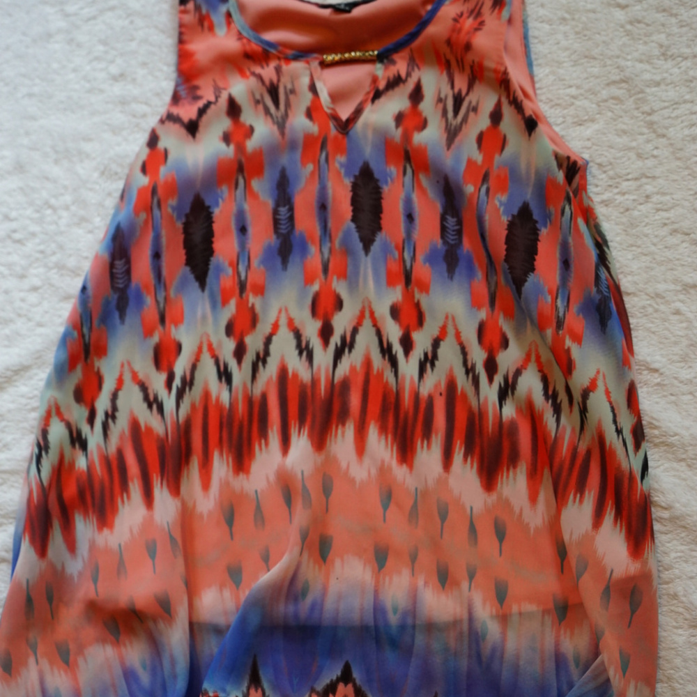 Chiffon Multi-Colored Tank - Picture 2 of 2